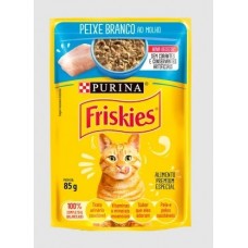 Friskies Sachê  Peixe Branco ao Molho para Gatos Adultos - 85g