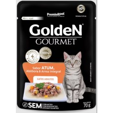 Alimento Úmido Sachê Golden Gatos Gourmet Ad. Atum 70g