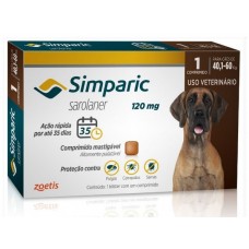 Antipulgas Simparic 120mg Cães 40 até 60Kg 1 Tablete